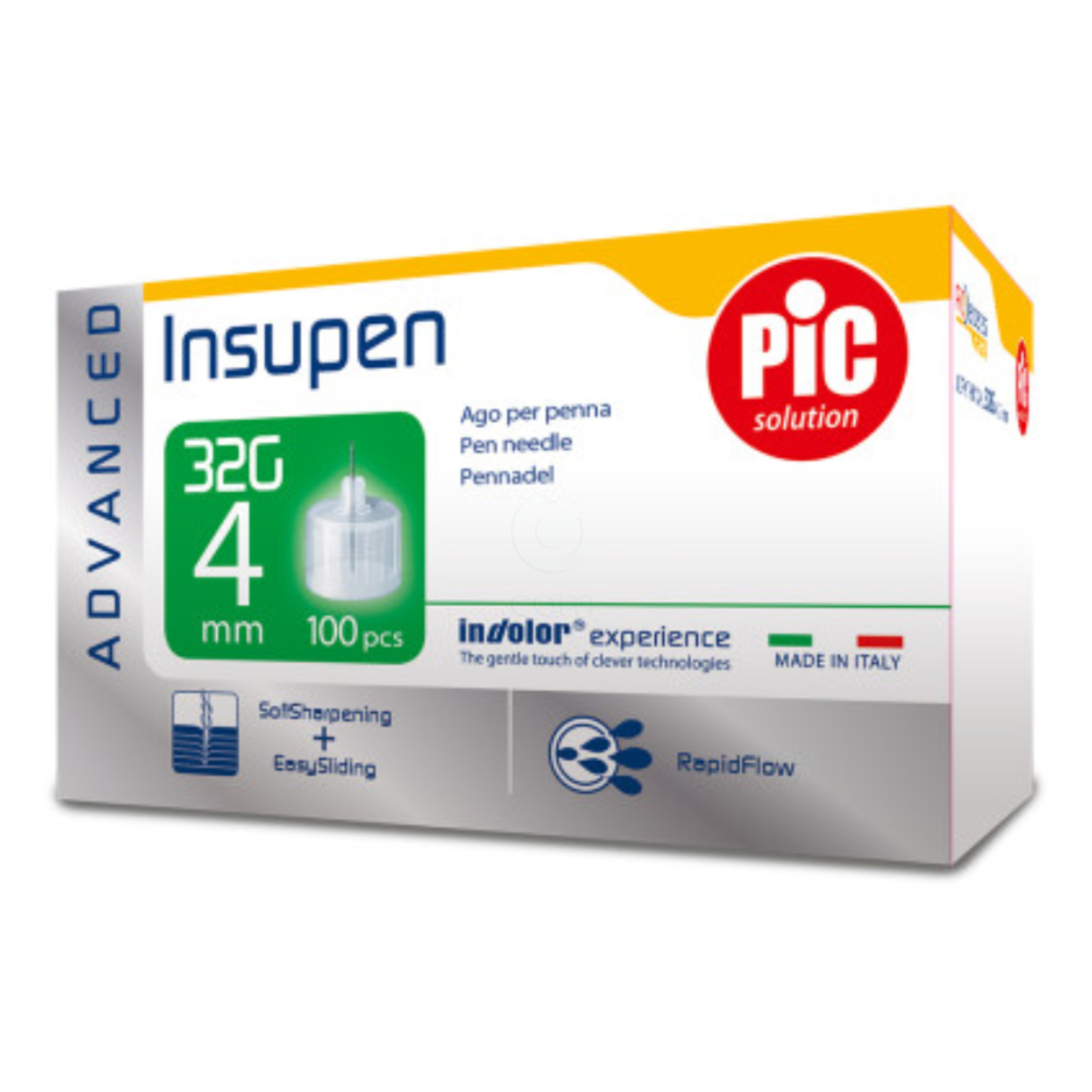 PiC Solution Insupen Advanced, igle za inzulinski peresnik G32 x 4 mm (100 igel)